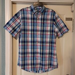 Chaps Men's Multicolor Easy Care Plaid Button Down Shirt Size Medium